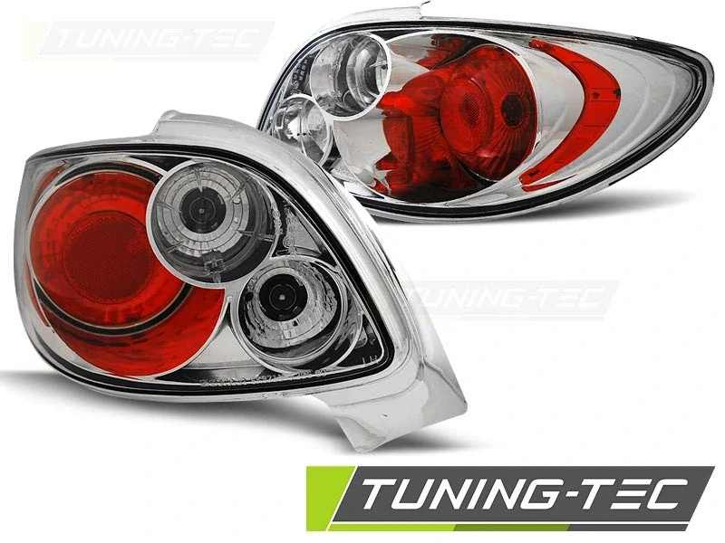 Zadní světla, světlomety, lampy Peugeot 206 CC, 1998-2007, čiré, chrom