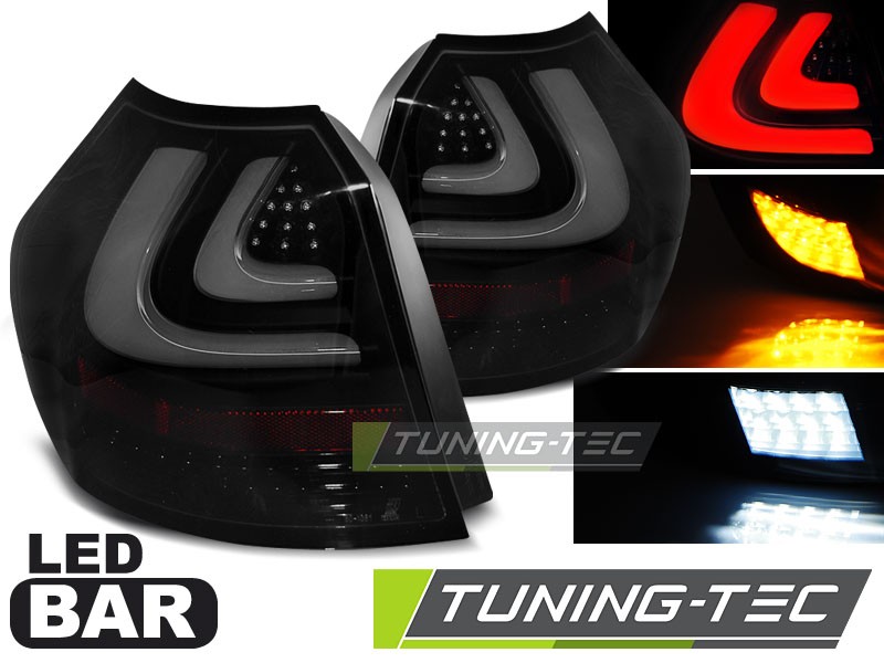 ZADNÍ SVĚTLOMETY, LAMPY BMW 1, E87, E81 2004-2007, LED BAR, ČERNÉ, KOUŘOVÉ