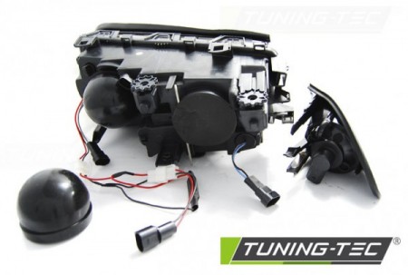 PŘEDNÍ SVĚTLA, SVĚTLOMETY BMW E46 1998-2001, SEDAN, TOURING, ANGEL EYES LED, ČERNÉ