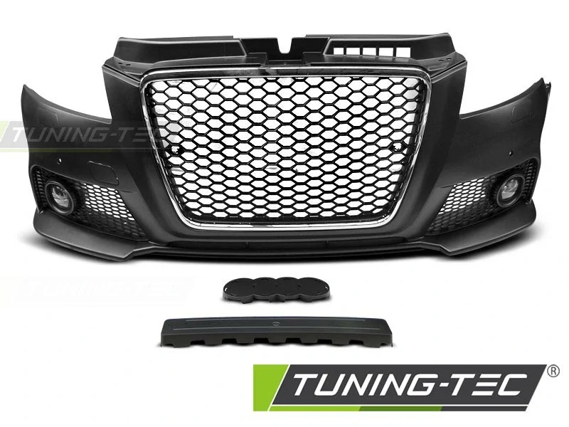 Přední nárazník Audi A3 8P 2008-2012, RS style, chrom, černá s PDC