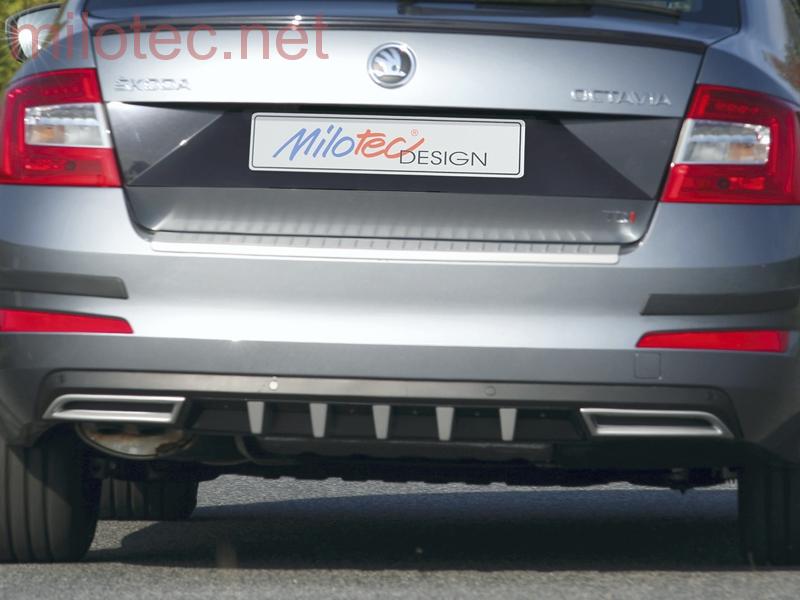 Sportovní imitace výfuku Škoda Octavia III (2012 - 2020) stříbrné ALU-BRUSH - MILOTEC