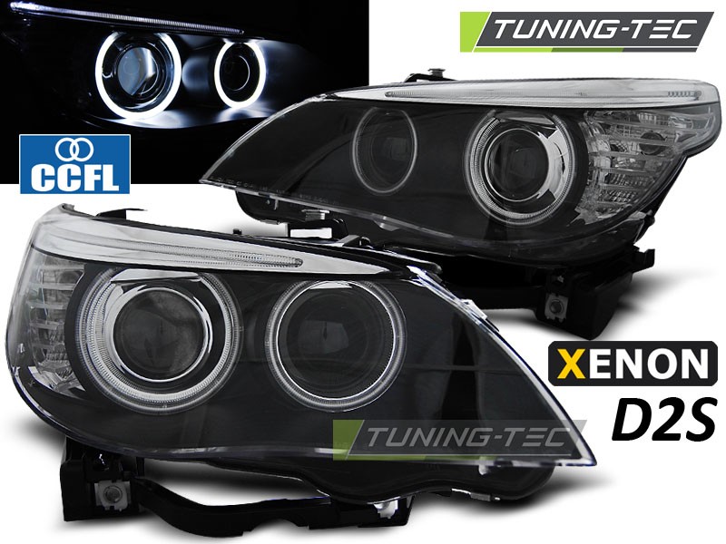 Přední světla BMW E60, E61 03-04 - černá CCFL HID D2S DUAL PROJECTOR