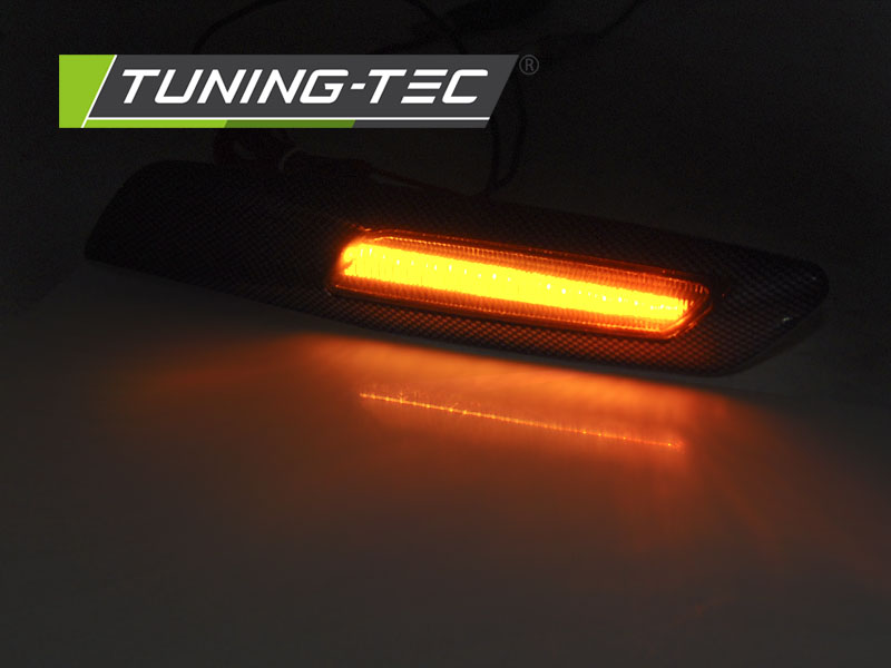 BOČNÍ blinkry SMOKE LED CARBON STYLE F10 pasuje na BMW E60 / E90 / E92 / E82