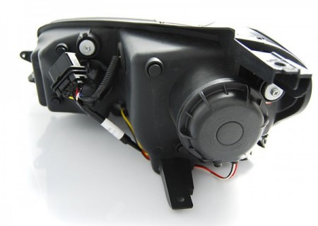 PŘEDNÍ SVĚTLOMETY, SVĚTLA, LAMPY, LAMPY VW VOLKSWAGEN GOLF 7, 2012-, U-TYPE LED, ČERNÉ BLACK