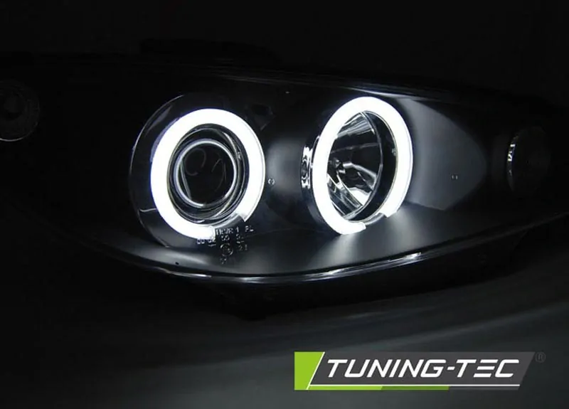 Přední světla Peugeot 206 02-07 Angel Eyes CCFL - černé