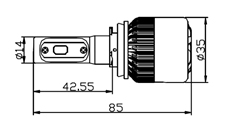COB LED H11 bílá, 9-32V, 8000LM, IP65