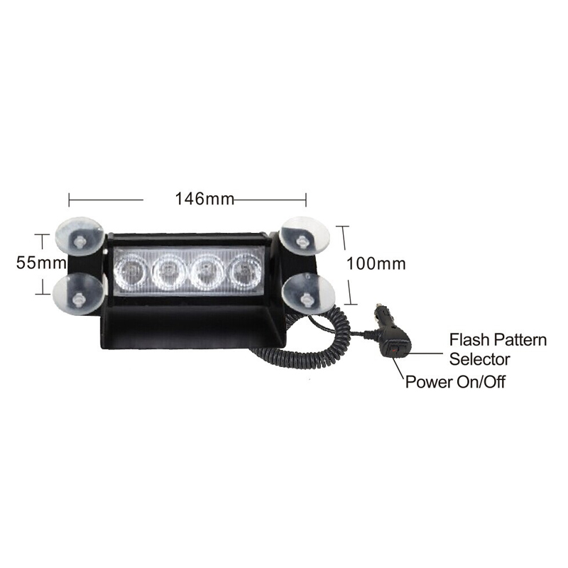 PREDATOR LED vnitřní, 4x3W, 12-24V, modrý, 146mm, CE