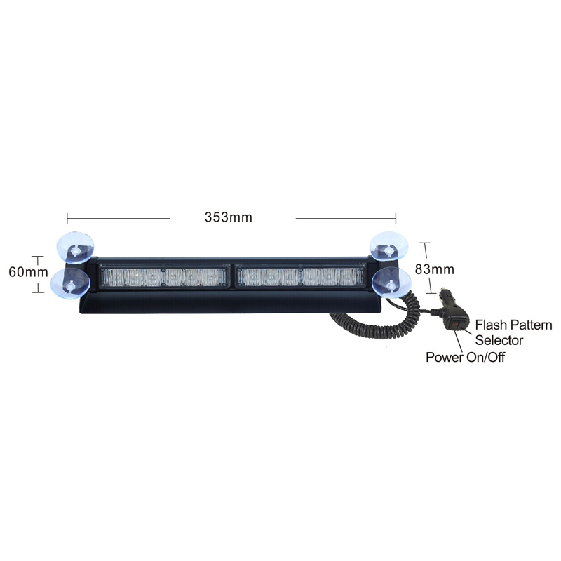 PREDATOR LED vnitřní, 12x3W, 12-24V, oranžový, 353mm, CE