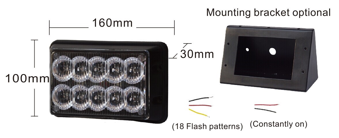 PREDATOR dual 10x1W LED, 12-24V, modrý, CE