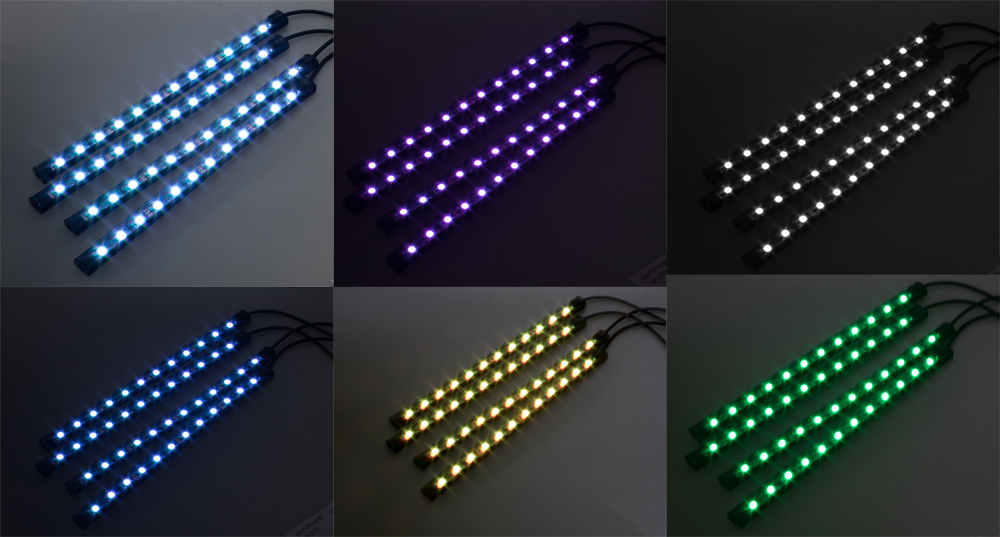 LED podsvětlení vnitřní/vnější RGB 12V, bluetooth, 4 pásky