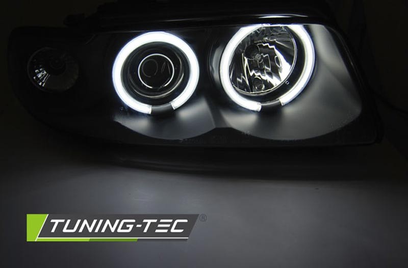 PŘEDNÍ SVĚTLA AUDI A4, 1994-1998, ANGEL EYES , ČERNÉ 
