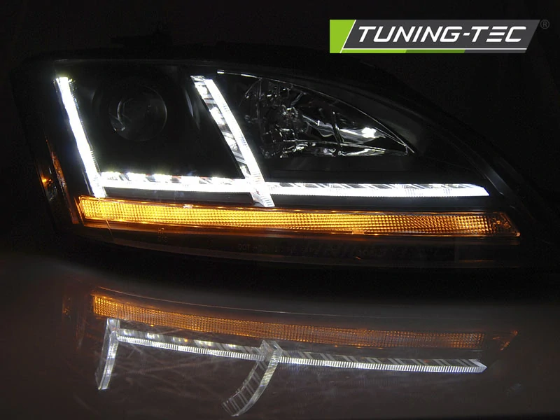 PŘEDNÍ SVĚTLA AUDI TT, 2006-2010, S LED DYNAMICKÝM BLINKREM, ČERNÉ
