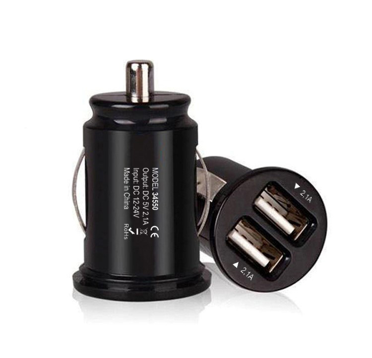 Autoadaptér mini 2 x USB 12/24V, max 2.1A