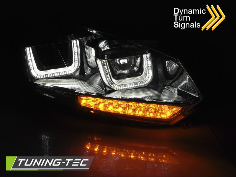 PŘEDNÍ SVĚTLA VW GOLF 6, 2008-2012, U-TYPE S LED DYNAMICKÝM BLINKREM