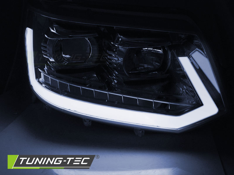 Přední světla VW T5 2010-2015 LED TUBE LIGHT CHROME T6 LOOK