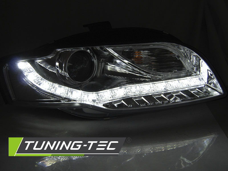 Přední světla AUDI A4 B7 11.04-03.08 DAYLIGHT LED IND. CHROME