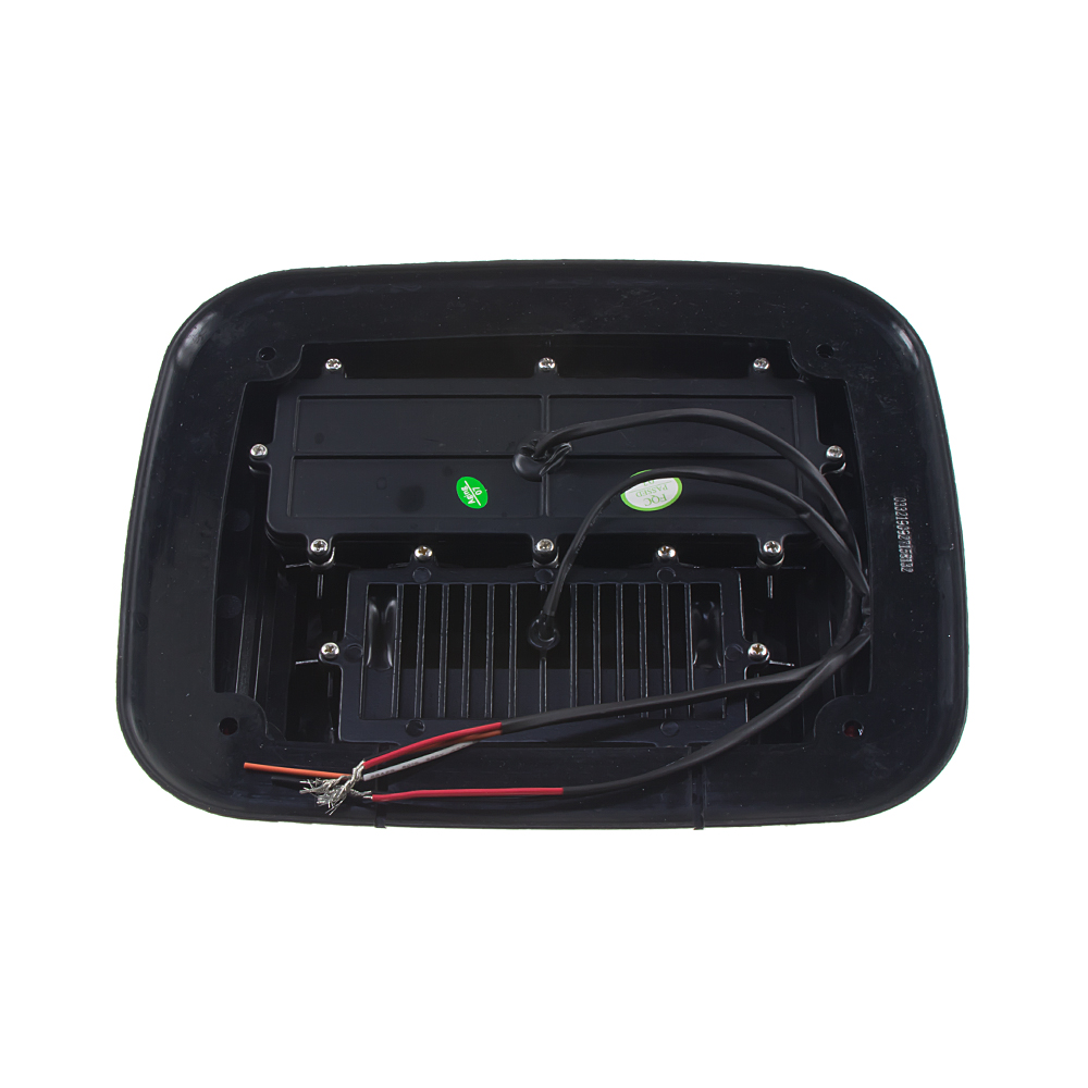 Výstražné LED světlo obdélníkové s přísvitem, 12/24V, červené, R65