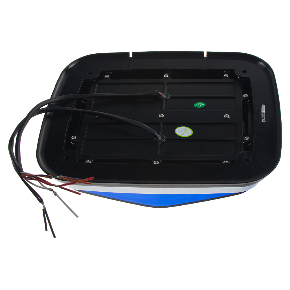 Výstražné LED světlo obdélníkové s přísvitem, 12/24V, modré, R65