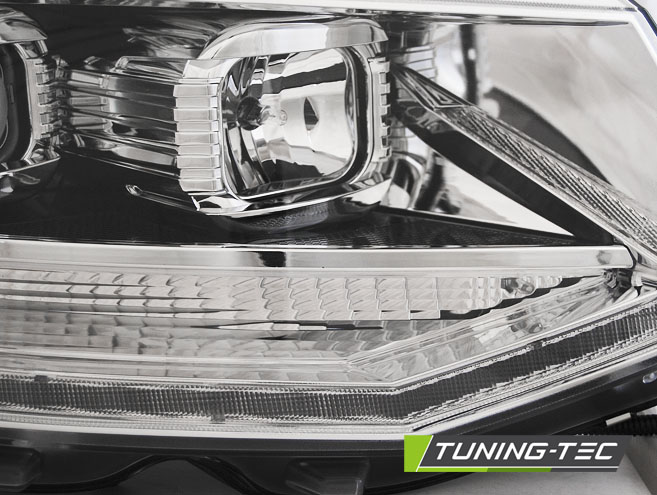 PŘEDNÍ SVĚTLA, LAMPY VW T6 2015-, LED DRL CHROMOVÉ