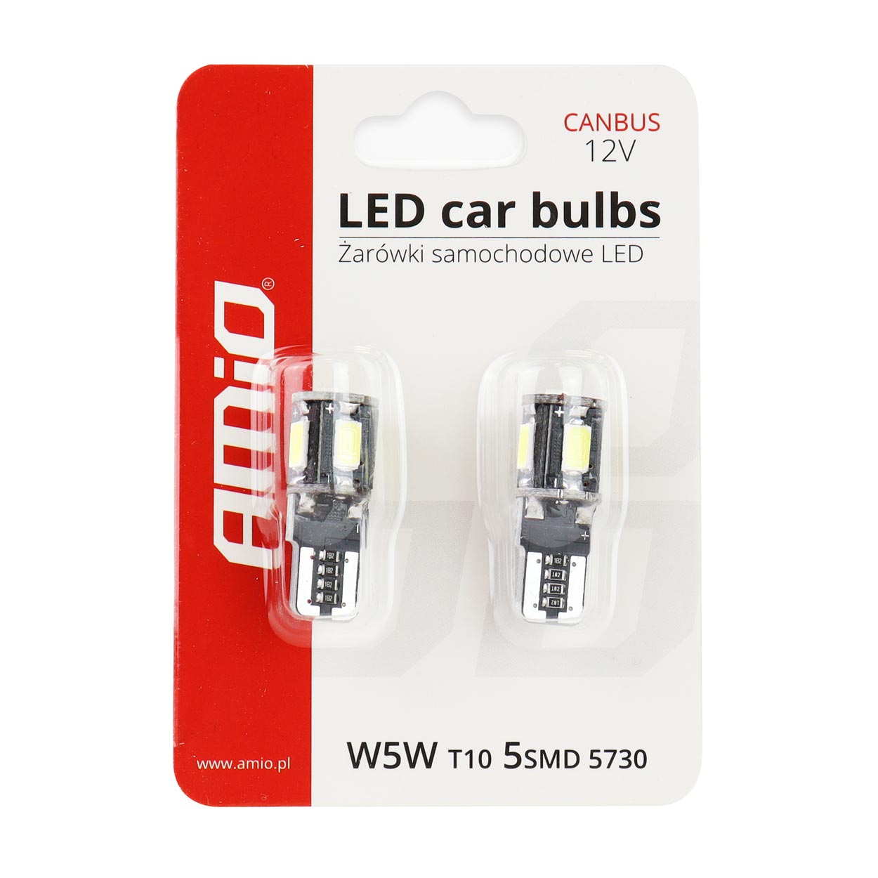 LED ŽÁROVKY T10 - 5 SMD LED BÍLÉ 6000 K (2 KS) CANBUS
