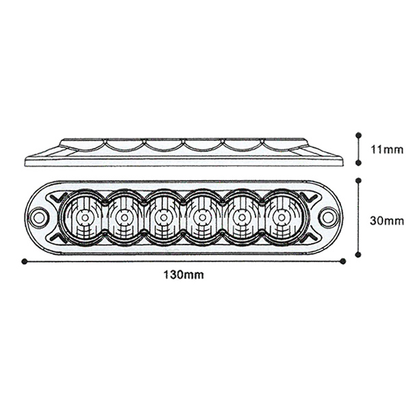 PREDATOR 6x3W LED, 12-24V, modrý, ECE R10