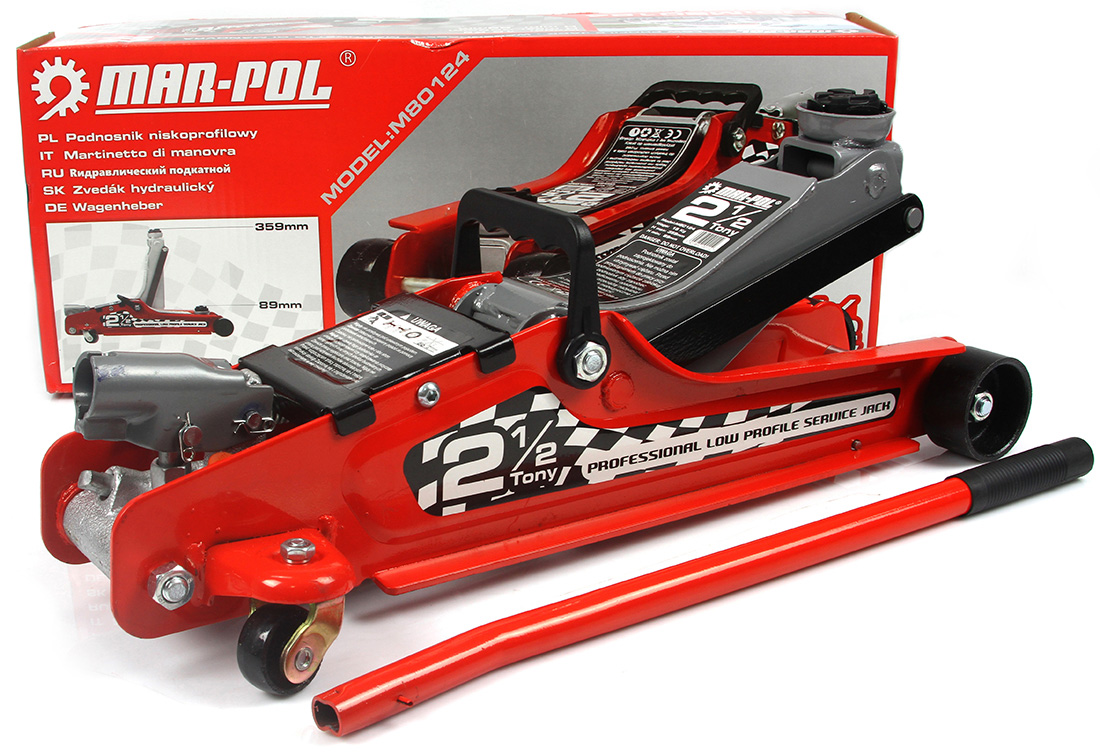 Hydraulický nízký pojízdný zvedák MAR-POL, nosnost 2500 kg | M80124