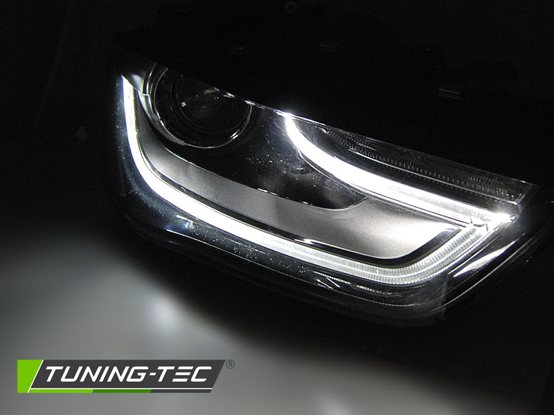 PŘEDNÍ SVĚTLOMETY S DENNÍMI SVĚTLY (DRL) ČERNÉ PRO AUDI A4 B8 2012-2015