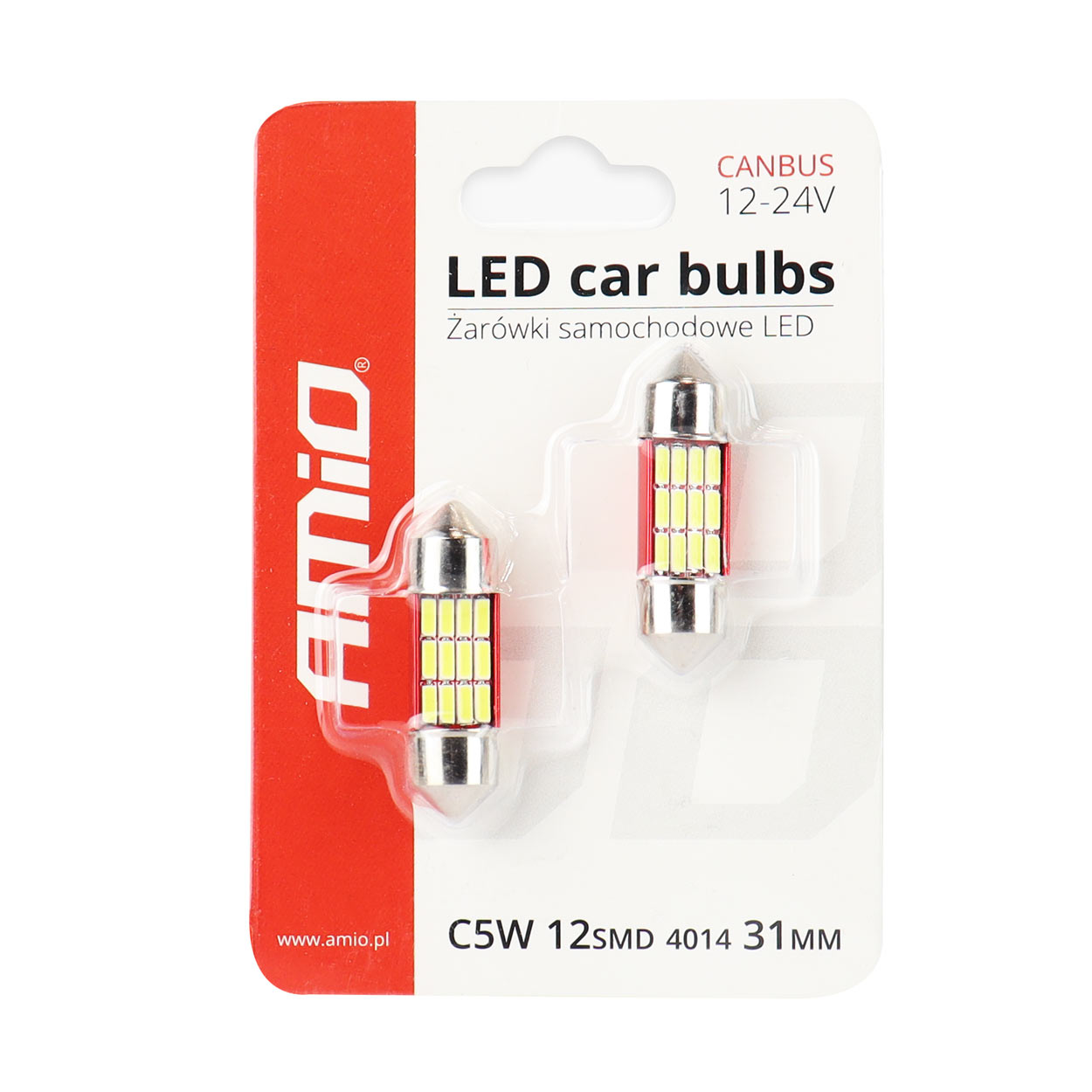 LED žárovky SUFIT CAN-BUS s chladičem 12 - délka 31 mm - bílé (2 ks)
