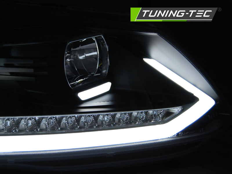 Přední světla VW Touran II 10-15 černá TUBE LIGHT TRU DRL SEQ