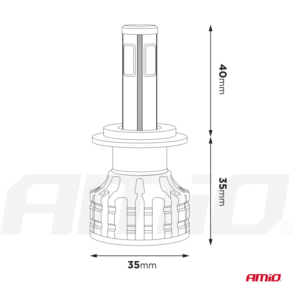 LED žárovky H7 COB LED 4side AMIO 2ks