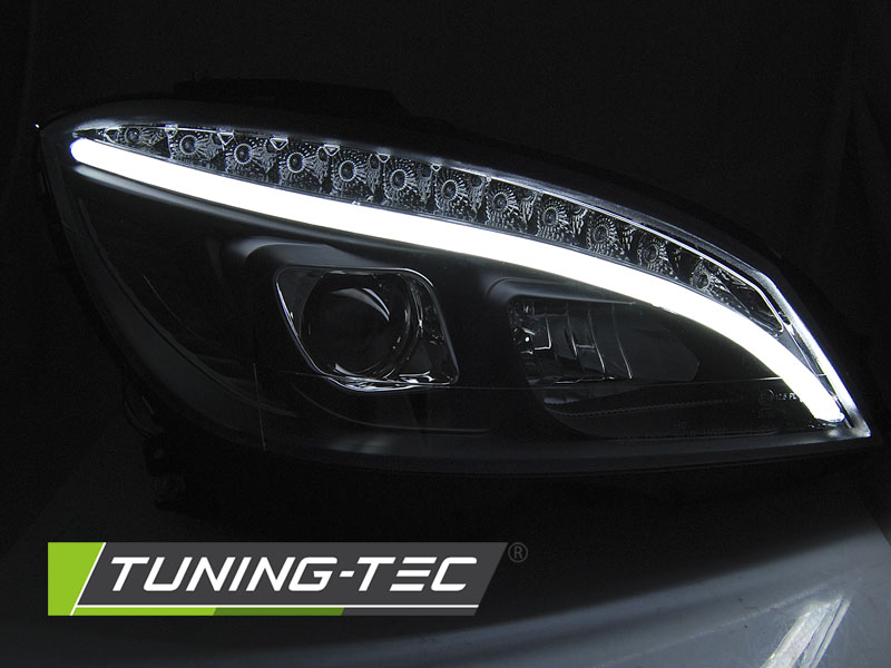 Přední světla Mercedes Benz W204, C-classe 07-10 - TUBE LIGHT H7 černá