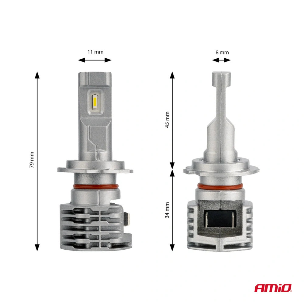 LED žárovky H7 AMIO LED X1 Series, bílé 6500K | 4400 LM, 2 ks