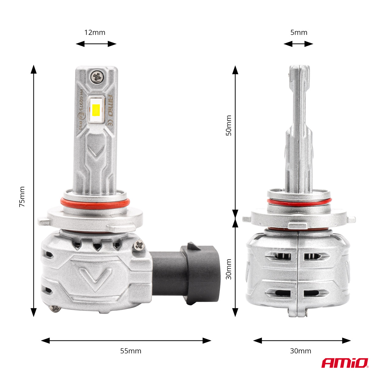 LED žárovky HB3 AMIO LED X2 Series CAN-BUS, bílé 6500K | 7920 LM, 2 ks