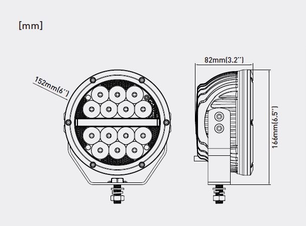 LED světlo kulaté s pozičním světlem, 14x5W, ECE R7/R10/R112