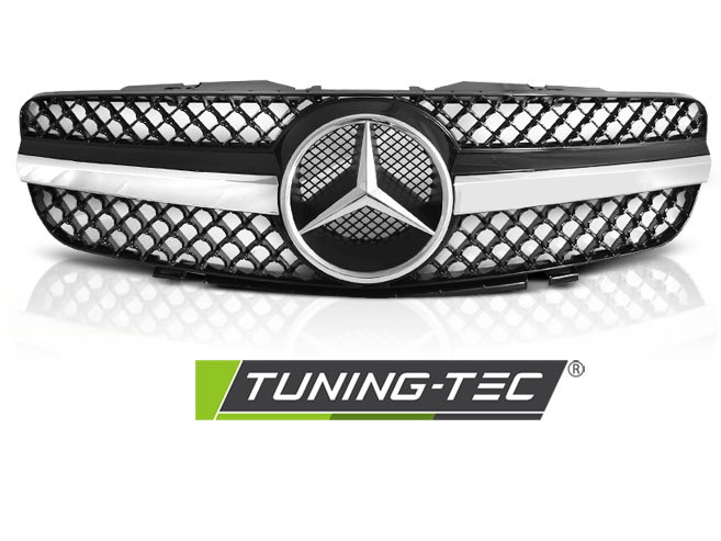 Přední maska Mercedes SL R230 2001-2006 SL Look chromovo černá
