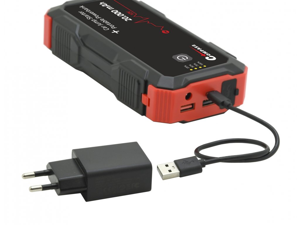 Powerbanka s funkcí JUMP STARTER 20.000mAh 2000A - Compass