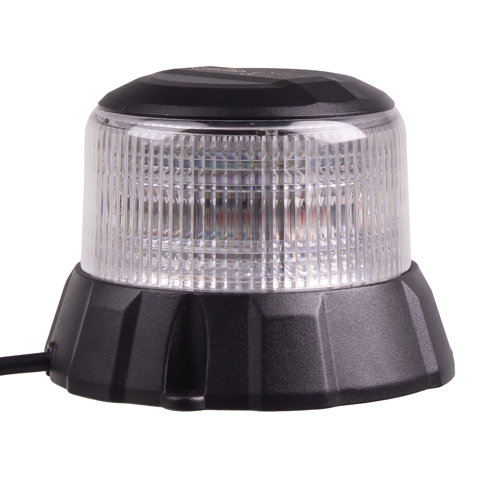 Robustní modro-červený LED maják, černý hliník, 48W, ECE R10
