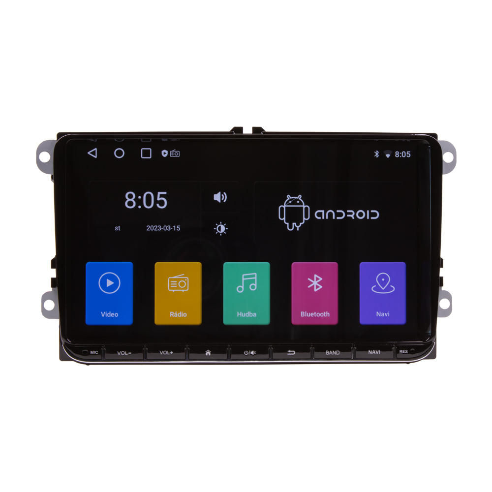 Autorádio pro VW, Škoda s 9" LCD, OS Android, WI-FI, GPS CarPlay, Bluetooth, 2x USB, 4G
