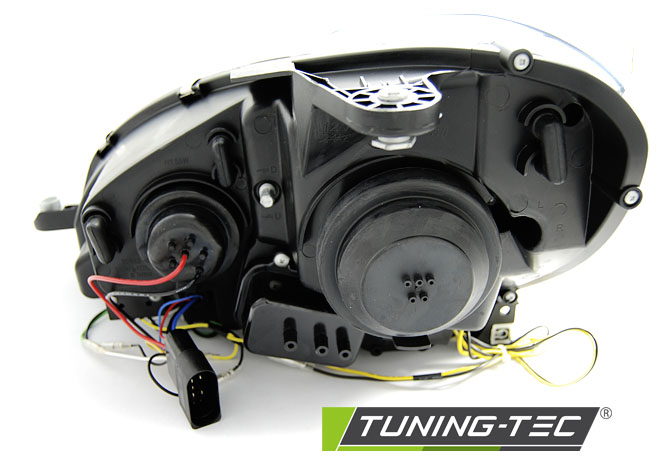 PŘEDNÍ SVĚTLA, LAMPY, LED SVĚTLOMETY MERCEDES C-CLASS W204, 2011-2014, TUBELIGHT, ČERNÉ