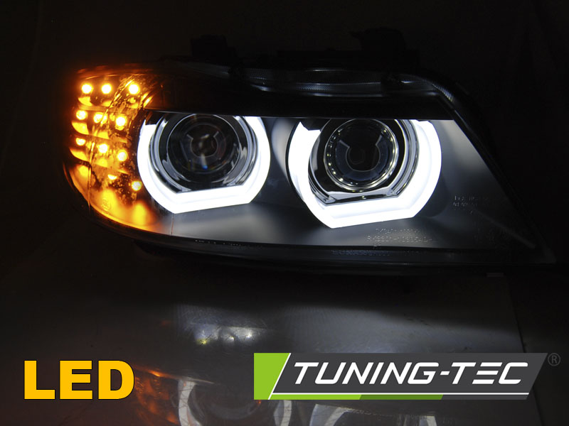 Přední světla BMW E90 / E91 09-11 XENON LED DRL černá s AFS