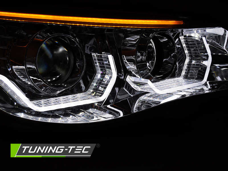 Přední světlomety ANGEL EYES LED 3D CHROME fits BMW E60 E61 03-07
