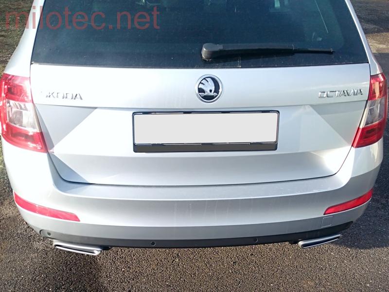 Dummy - koncovky výfuku, Alu Brush, Škoda Octavia III./ Facelift, r.v.2013/2017