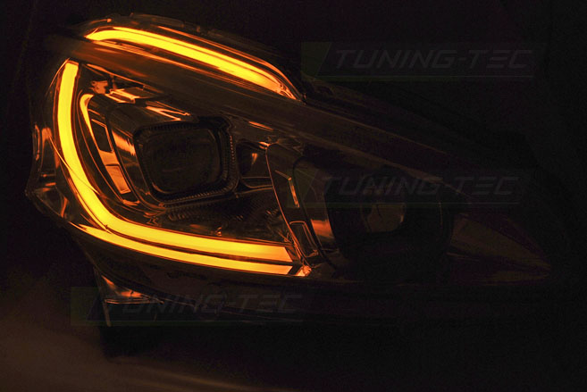 Přední světla Peugeot 208 12-15 -černá TUBE LIGHT
