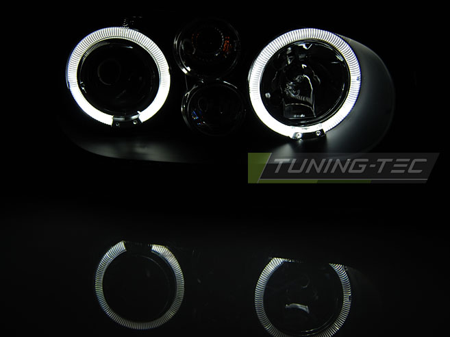 PŘEDNÍ SVĚTLA VOLKSWAGEN GOLF 4, 1998-2003, ANGEL EYES, ČERNÉ BLACK 