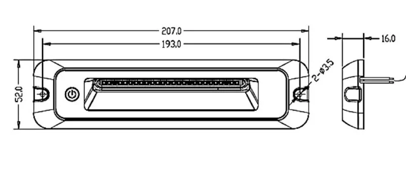 LED osvětlení interiéru/exteriéru ,10-30V, 15W, ECE R10, IP67, černé dotykové