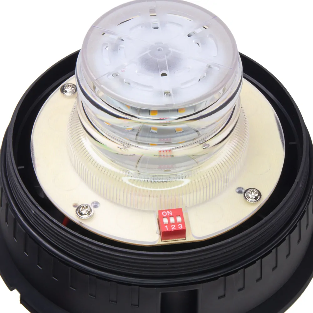 LED maják oranžový, 12-24V, 24x LED, pevná montáž, HOMOLOGACE R65
