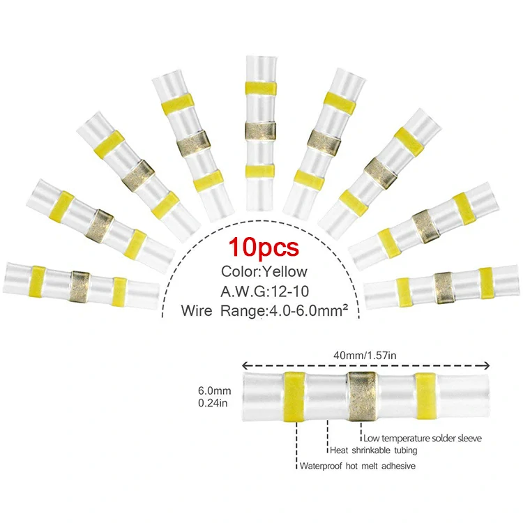 Sada vodotěsných spojek s cínem, 100 ks
