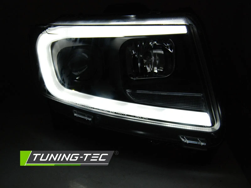 Přední světla Jeep Grand Cherokee 11-13 - černá TUBE LIGHT SEQ