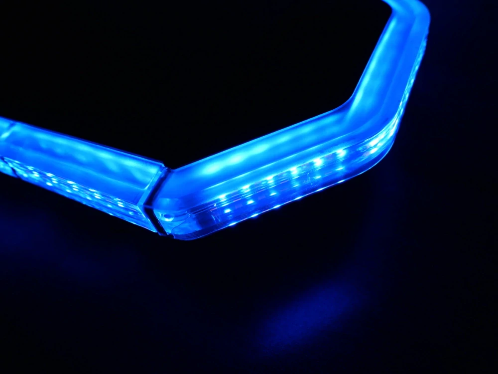 LED rampa 1400mm, oranžovo červeno/modrá+bílá, 10-30V, ECE R65