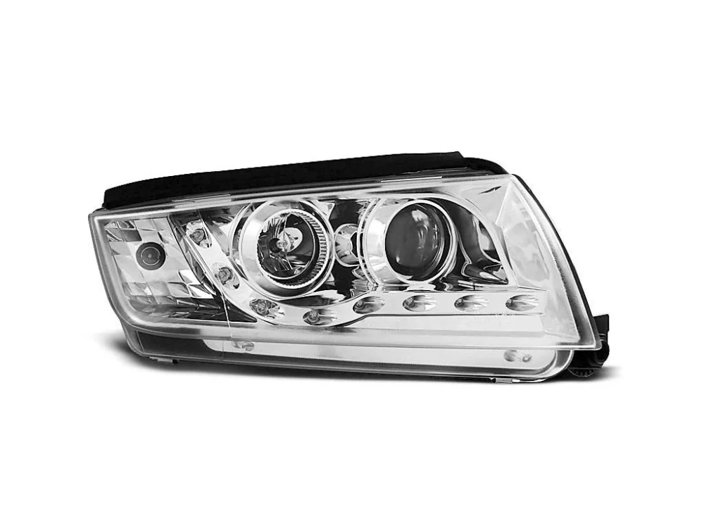 Přední světla, světlomety, lampy Škoda Fabia I 1999-2008, DayLight, chromové